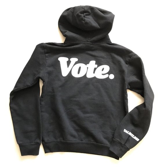 Talentless Black Fleece Heavyweight Cotton Hoodie “Vote” Designer Sz XS EUC